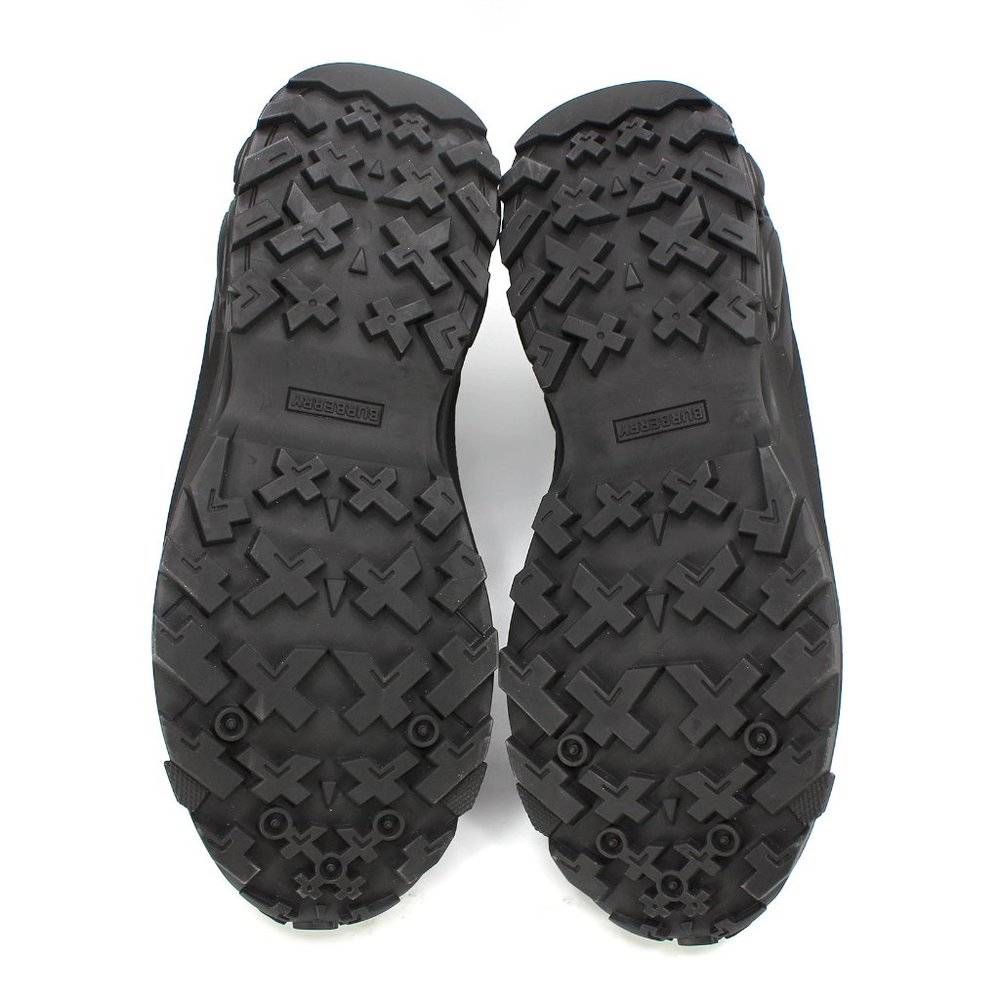 Burberry Arthur Chain Detail Sneakers Low Top Chunky Black Silver 41 Shoes New - Picture 7 of 8